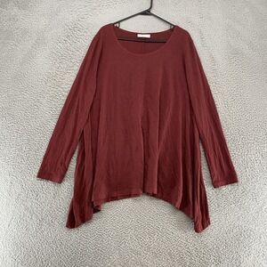 Bryn Walker Tunic Top Womens Medium Bamboo Jersey Long Sleeve Sharkbite Hem